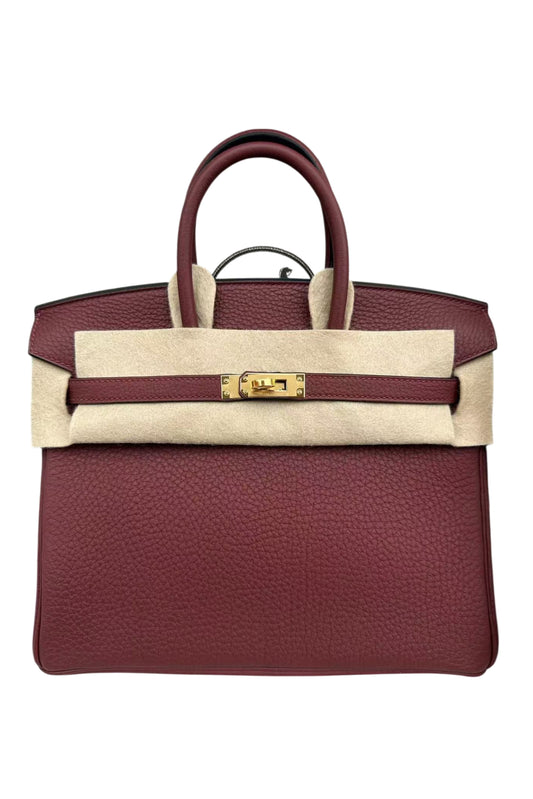BIRKIN 25 ROUGE H TOGO GOLD HARDWARE STAMP W