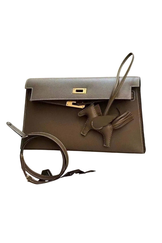 KELLY ELAN ETOUPE GOLD HARDWARE STAMP W