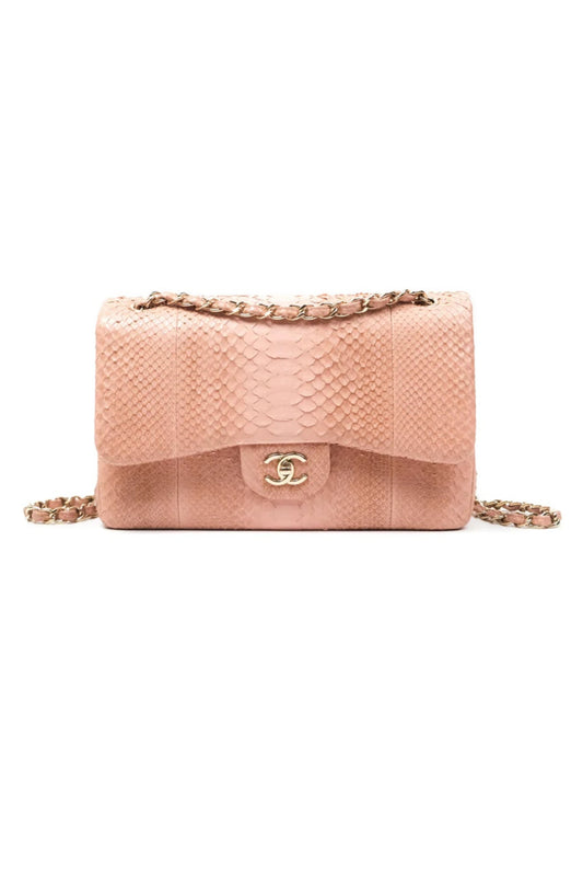 CHANEL PHYTON JUMBO DOUBLE FLAP BAG