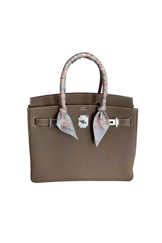 HERMÈS BIRKIN 30 ETOUPE TOGO PALLADIUM HARDWARE STAMP Z